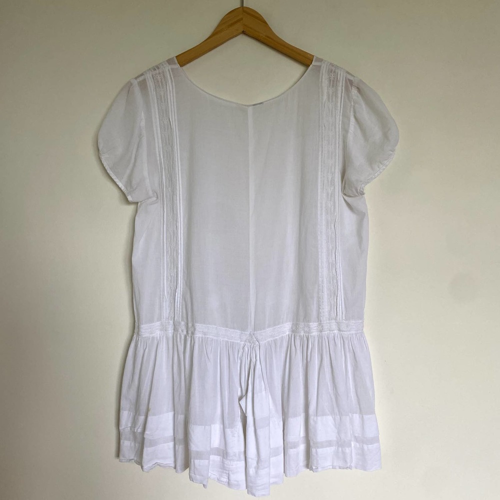 Anthropologie Floral Embroidered Peplum Tunic Top Size 14 - Picture 5 of 6